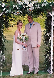 Bride and groom releasing live butterflies in Chicago Illinois